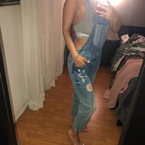 Zara denim overalls WORN ONCE